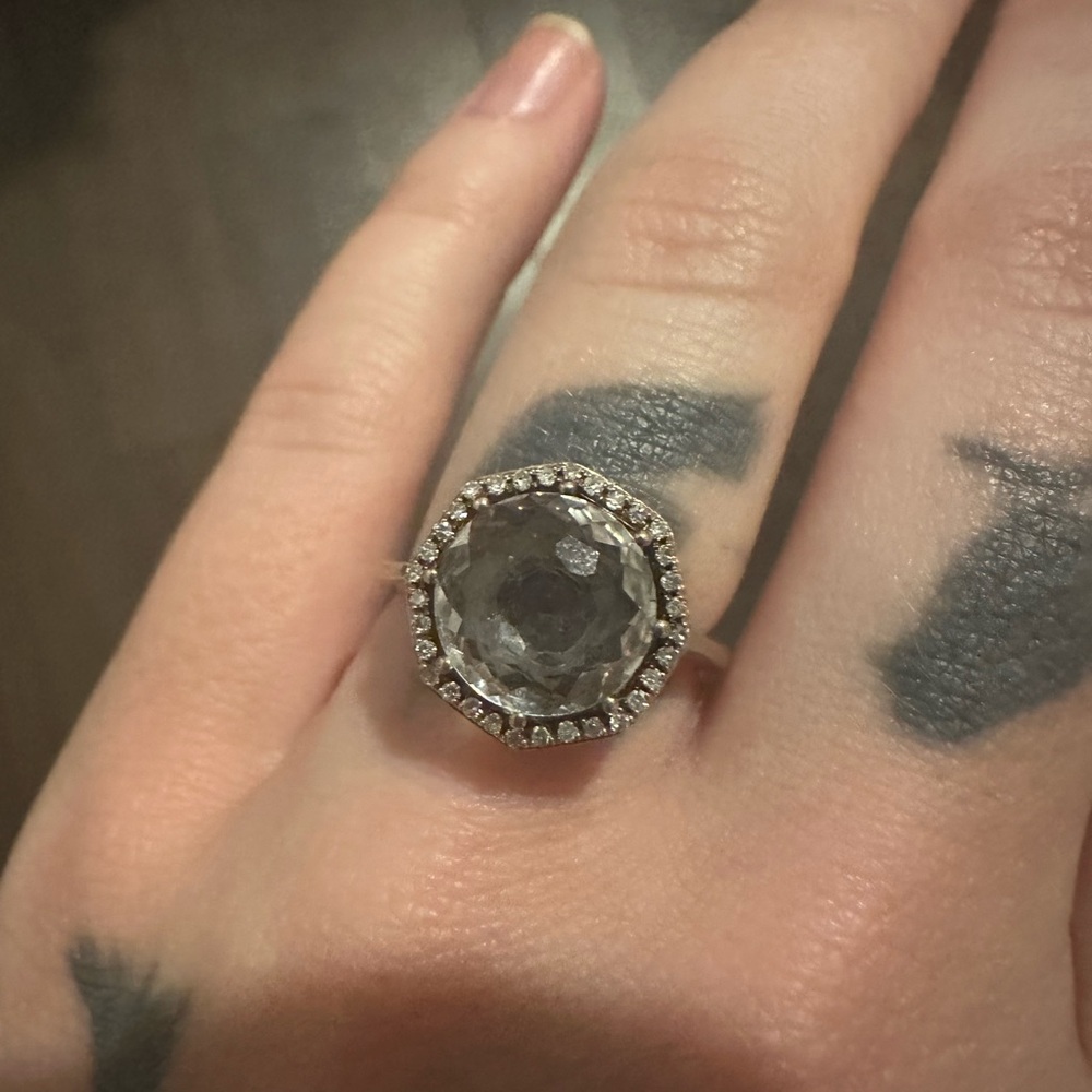 Quartz and diamond ring - Picture 3 of 4